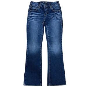 Silver Jeans Aiko Boot Cut Denim with Whiskering & Slight Distressing Comfy
